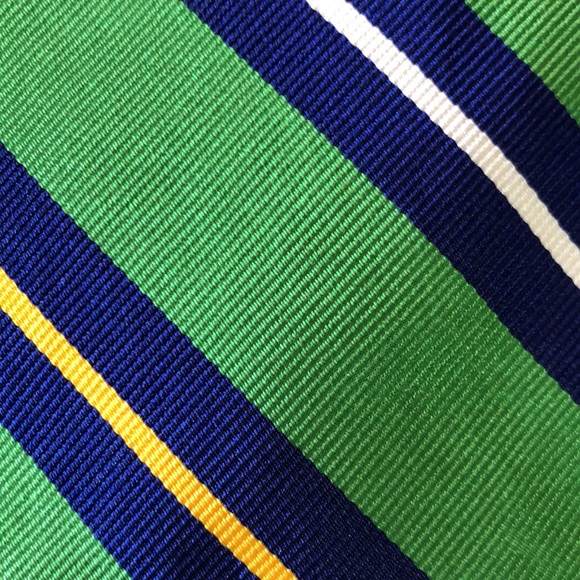 Vtg RALPH LAUREN Tie Diagonal Stripe Silk ITALY Made PREPPY Classic Business - Picture 13 of 14